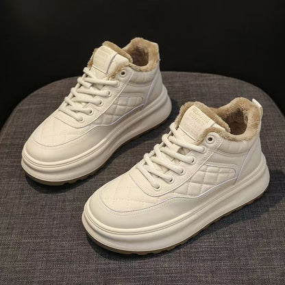 🏆【35-40】Zimowe buty damskie wyściełane polarem, uniwersalne, z grubą podeszwą, wysokie, ciepłe i z miękką podeszwą bawełnianą