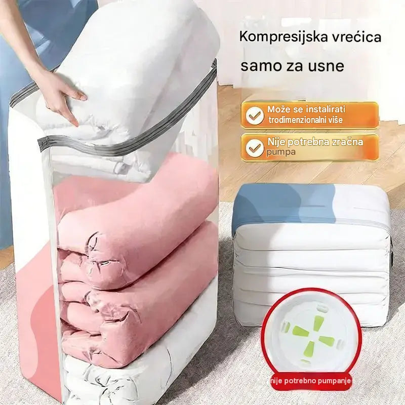 🧳 5 artikala za samo 26 € 💨 Velike vakuumske vrećice za pohranu koje se mogu stisnuti: Nije potrebna zračna pumpa, nepropusne su, idealne za uštedu prostora u koferu i kod kuće ✈️