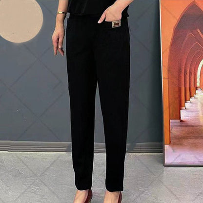 👖🔥🔥【M-6XL】Nové elastické a všestranné dámské kalhoty pro volný čas ve velkých velikostech, vyrobené z čisté bavlny 3905194 