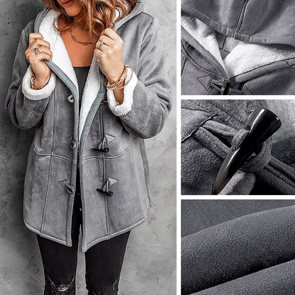 🐏 Descuento de temporada -46% 🔥【S-5XL】Abrigo de invierno para mujer con forro polar y cuello de pelo