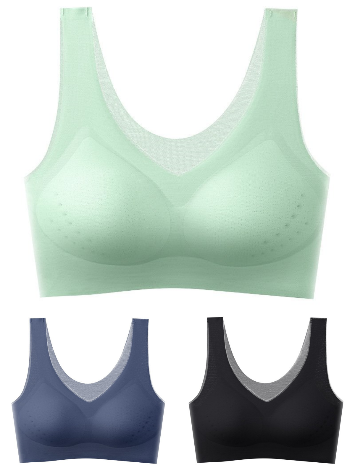 【1 set 3 komada】2025, bešavni push-up grudnjak od ledene svile 3914147