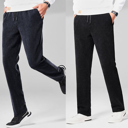 【M-5XL】Catifea de toamnă și iarnă plus pantaloni de trening pentru bărbați din catifea, pantaloni casual largi