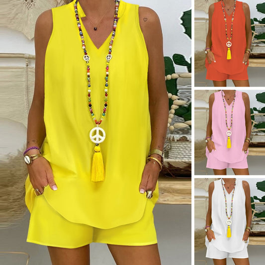 💖💖【S-XXL】Novo jednobojno široko odijelo bez ovratnika i rukava