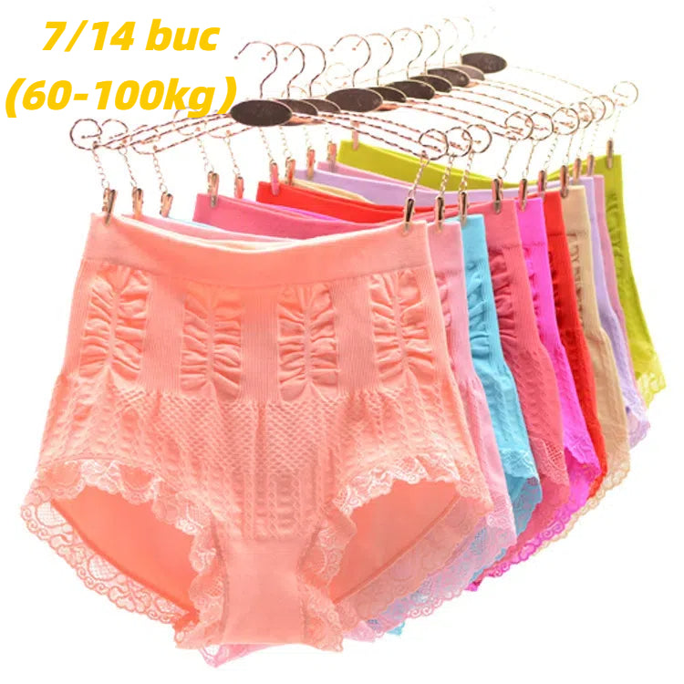 👩🔥【7 kom】(60-100 kg) visoka elastičnost, antibakterijske gaćice visokog struka, oblikovanje trbuha, plus size donje rublje-3892432