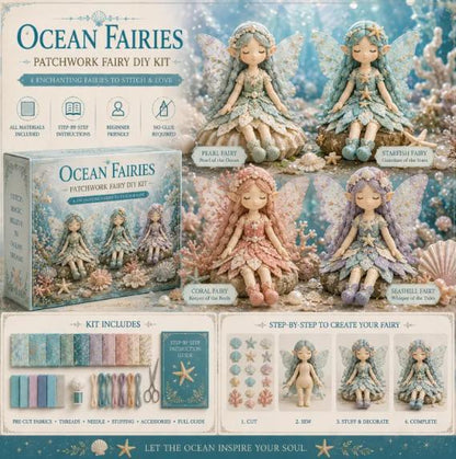 🌸50% zľava - Šijacia séria Fairy Tale - Sada patchworkových víl pre domácich majstrov✨👼