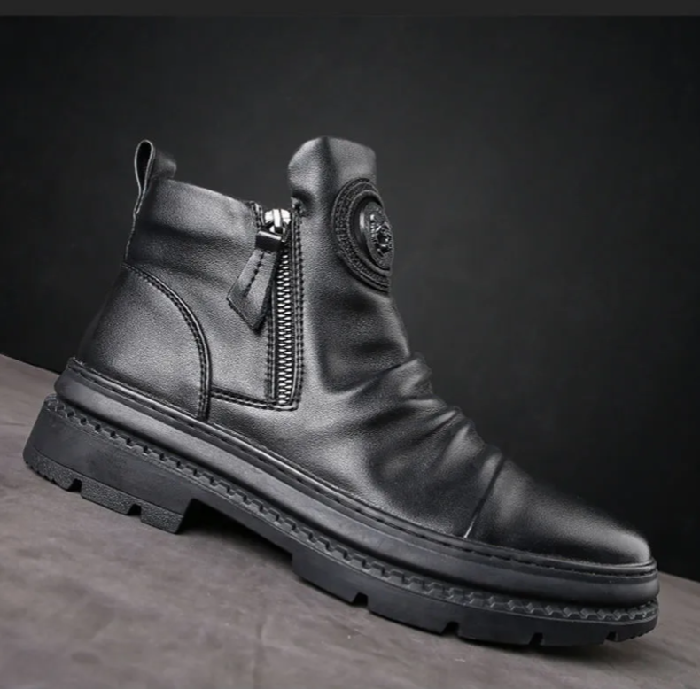 ⏳ nuevas botas de piel para hombre, piel de vacuno de alta calidad, hechas a mano.