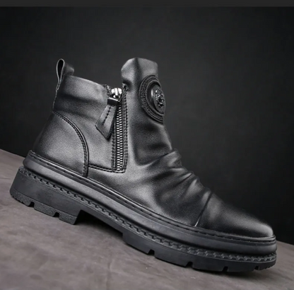 ⏳ nuevas botas de piel para hombre, piel de vacuno de alta calidad, hechas a mano.