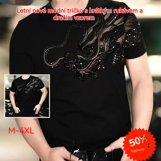 👔💥【M-4XL】Módní tričko s krátkým rukávem a dračím vzorem