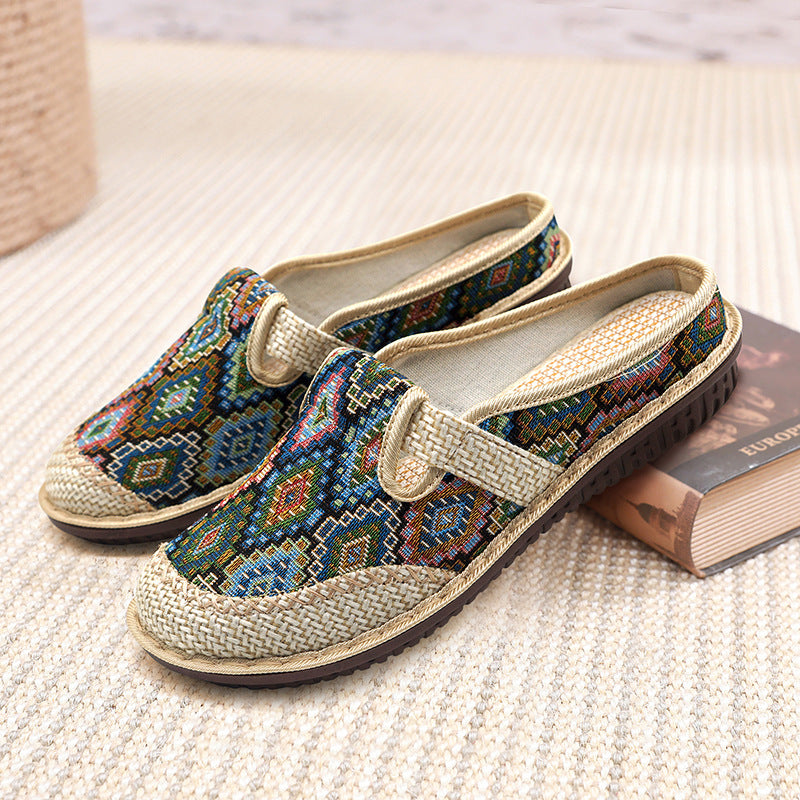 ✨😍【35-41】Dámské pantofle s měkkou vyšívanou plátěnou podrážkou 