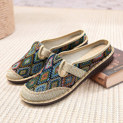 ✨😍【35-41】Dámské pantofle s měkkou vyšívanou plátěnou podrážkou 