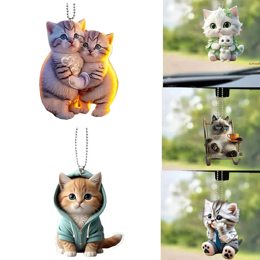 💥🔥🚗🐱【5 piese】 Ornamente noi pentru pisici magice 2025, pandantive pentru mașini