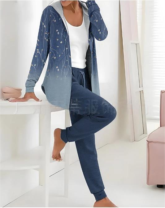 👕👖【S-3XL dugi rukavi + hlače】Jesen i zima novi ženski ležerni dvodijelni set s printom 3893855