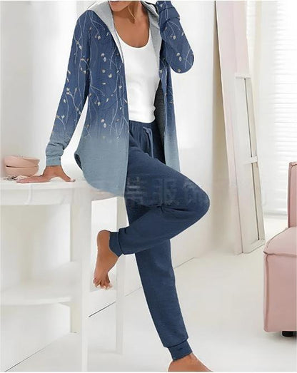 👕👖【S-3XL dugi rukavi + hlače】Jesen i zima novi ženski ležerni dvodijelni set s printom 3893855