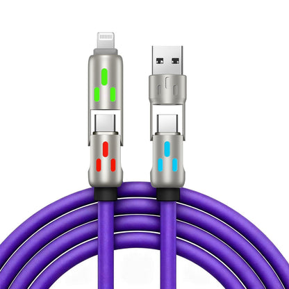 🔥 (duljina 2 metra) 4-u-1 kabel PD 240 W – brzo punjenje USB‑C, Lightning i USB‑A, aluminij i silikon, sinkronizacija podataka ⚡📱