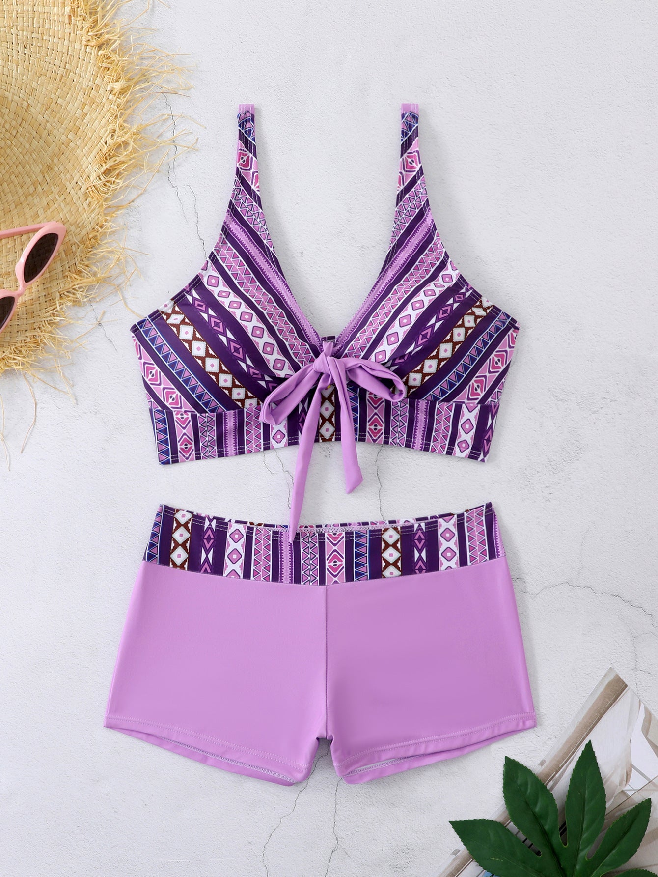 🏊‍👙【Kupite 1, dobijte 1】🌴 Ljetni novi elegantni kupaći kostim velike veličine s printom, brzosušeći dvodijelni kupaći kostim