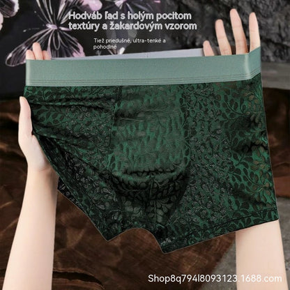 🧊🩲【L-4XL】Pánska sieťovaná spodná bielizeň z ľadového hodvábu, plus veľkosť, priedušná.