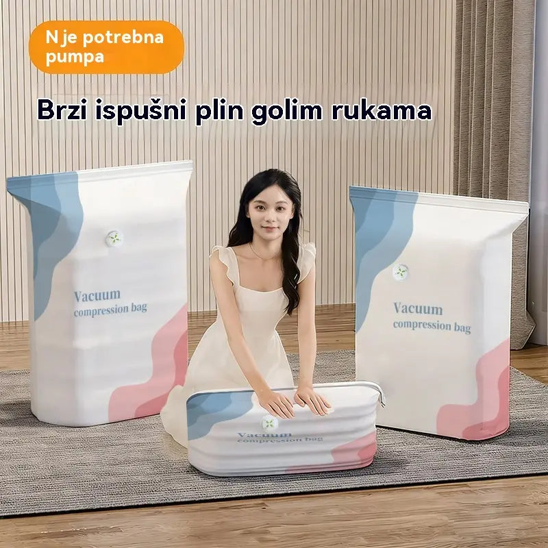 🧳 5 artikala za samo 26 € 💨 Velike vakuumske vrećice za pohranu koje se mogu stisnuti: Nije potrebna zračna pumpa, nepropusne su, idealne za uštedu prostora u koferu i kod kuće ✈️