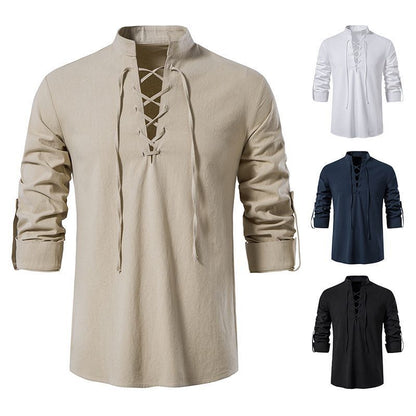 🌈🍃【S-4XL】Cămăși bărbătești din bumbac și in, lejere și respirabile 3917806 