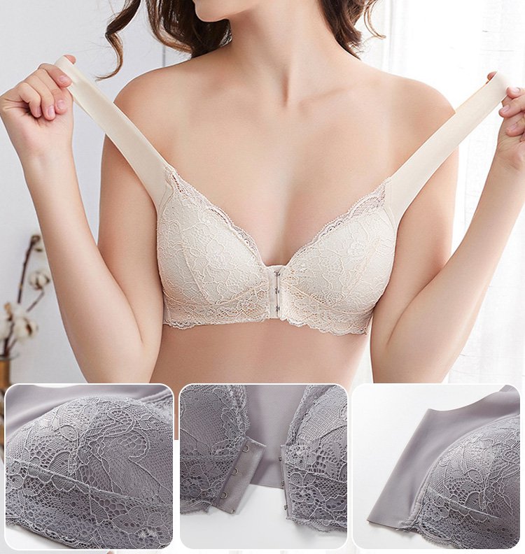 【M-5XL】Sutien mare din dantelă cu închidere frontală fără armătură 