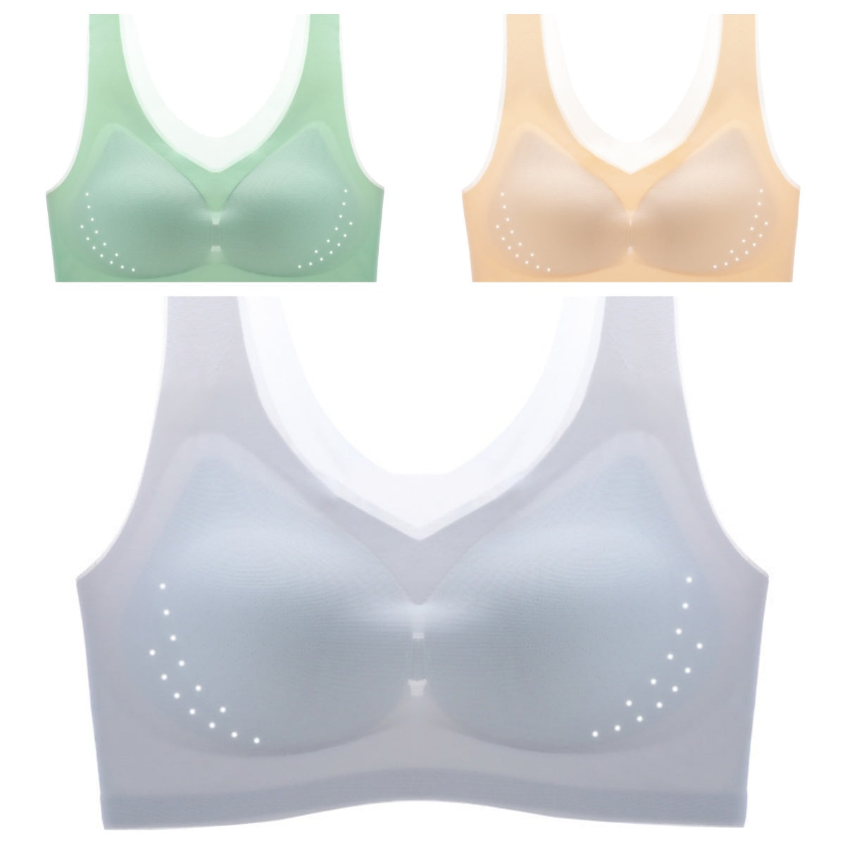 😍【Pack de 3】Sujetador sin aros para mujer, cómodo y transpirable ❤️【40-120kg】