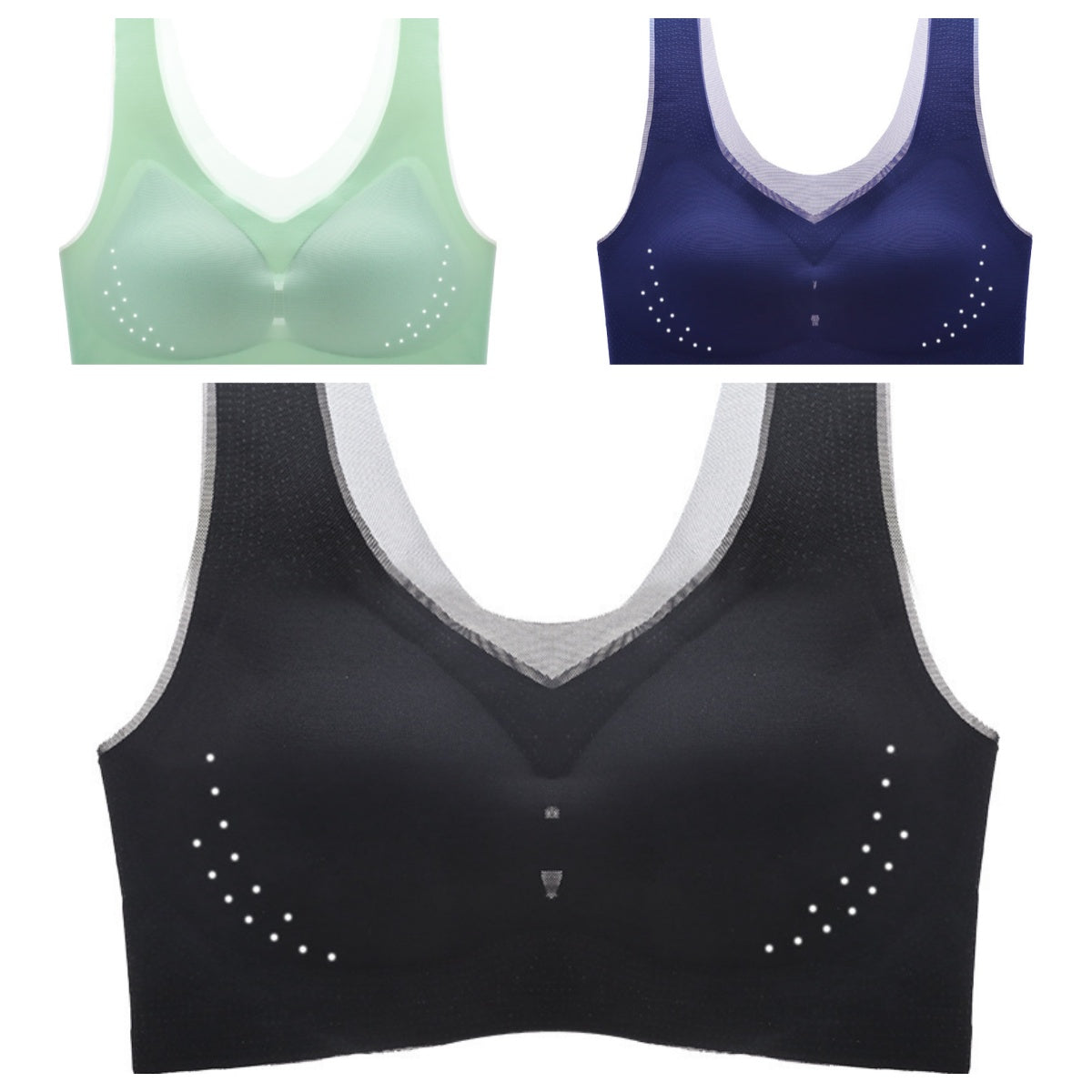 😍【Pack de 3】Sujetador sin aros para mujer, cómodo y transpirable ❤️【40-120kg】