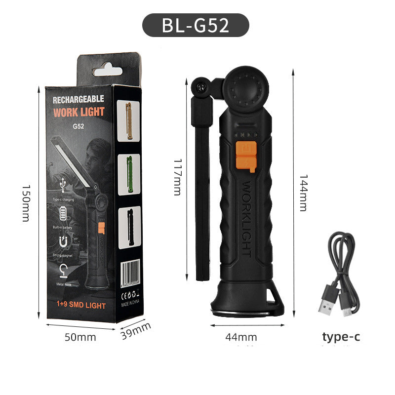 Luz de trabajo LED multifuncional para reparación de automóviles con imán COB