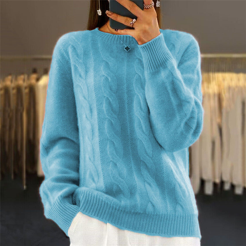 【S-3XL】🤩Nové podzimní a zimní retro pletené svetry s kulatým výstřihem, módní svetry 