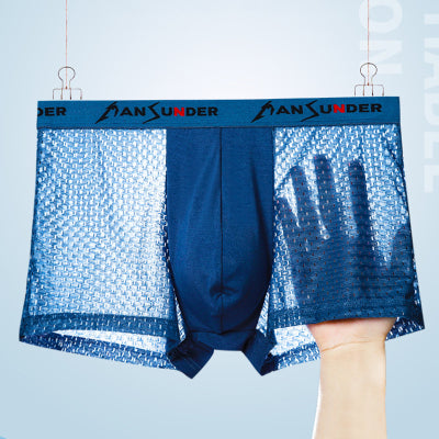【6 piezas】 Calzoncillos bóxer de seda de hielo para hombre con malla transpirable