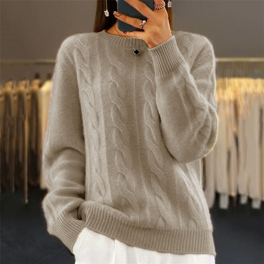 【S-3XL】🤩Nové podzimní a zimní retro pletené svetry s kulatým výstřihem, módní svetry 