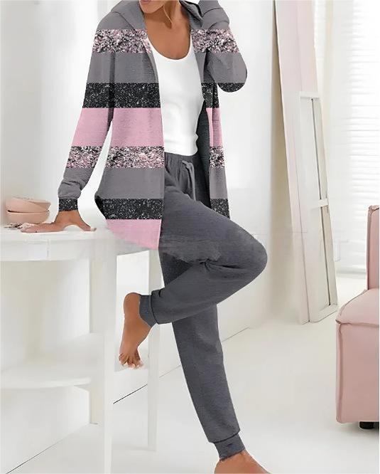 🔥【S-3XL】Γυναικείο φθινοπωρινό χειμερινό σετ δύο τεμαχίων με μακριά μανίκια και παντελόνι