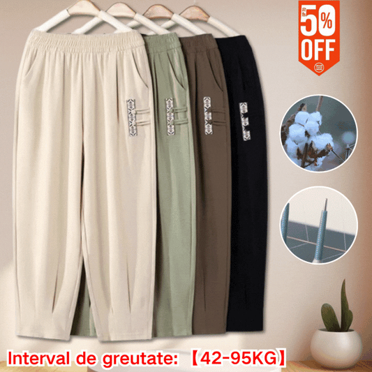 🔥【M-4XL】👖Ljetne tanke prozračne pamučne lanene hlače, modne ležerne hlače s devet točaka