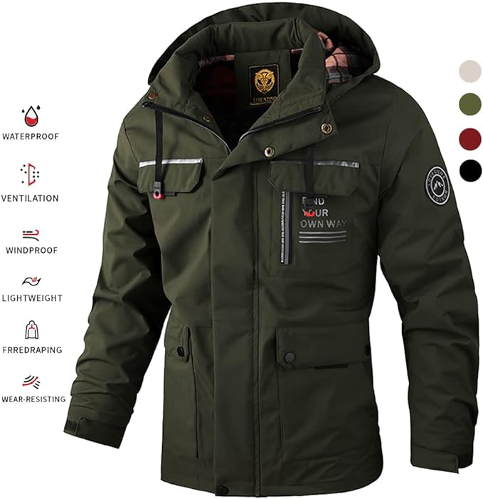 🔥 【M-4XL】 Jachetă caldă, rezistentă la vânt și impermeabilă pentru bărbați, toamna și iarna 2024 - 3893829 