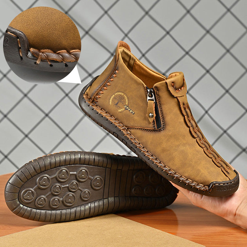 👞💥【38-48】Novedad 2025: Botas Martens para Hombre con forro de piel y cremallera – ¡Cálidas, cómodas y con estilo para los días fríos de invierno!