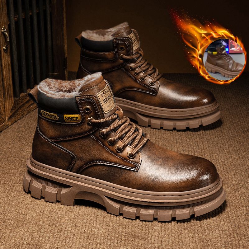 【39-46】🥾🥾🥾2026 Nowe buty robocze w stylu brytyjskim z podszewką z polaru i grubą podeszwą