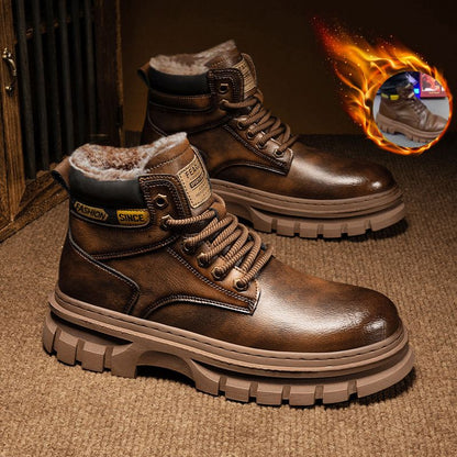 【39-46】🥾🥾🥾2026 Nowe buty robocze w stylu brytyjskim z podszewką z polaru i grubą podeszwą