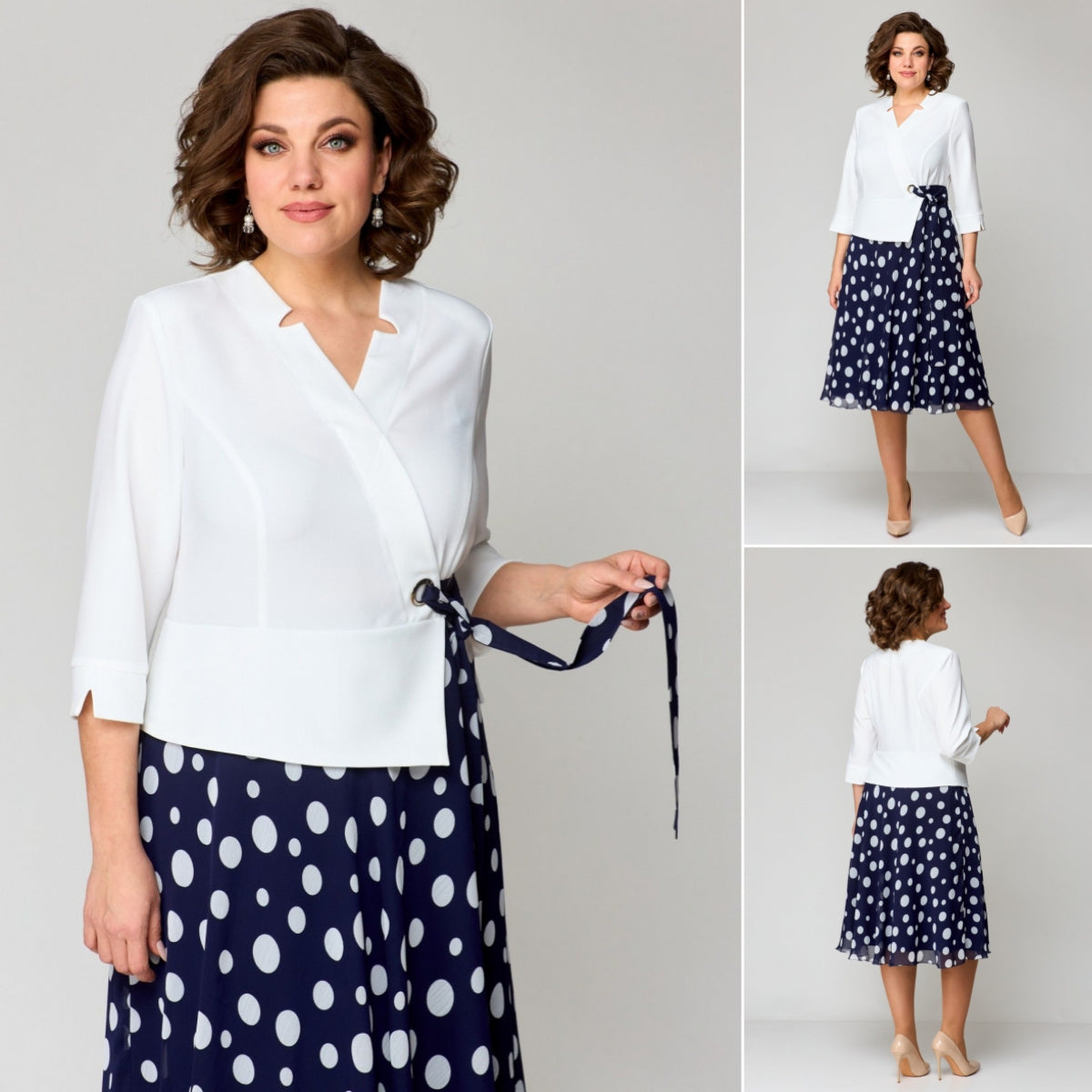 🌷💗【S-5XL】2025 nova bijelo-plava točkasta haljina 3919723
