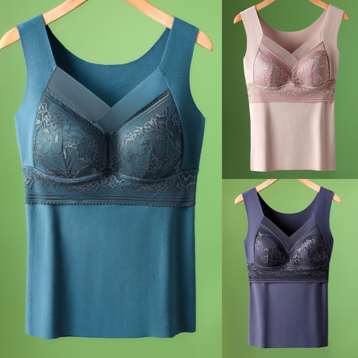 🔥【3τεμάχια】❤️【40-100kg】Φθινοπωρινά και χειμωνιάτικα εσώρουχα από δαντέλα από βελούδο χήνας, όμορφη πλάτη, αξεσουάρ για τη συλλογή στήθους, πρόληψη της χαλάρωσης του στήθους✅