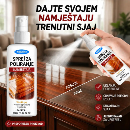 【2 seta】🪑 ✨ Sredstvo za poliranje namještaja visokog sjaja obnavlja drvo i vinil u sekundama.