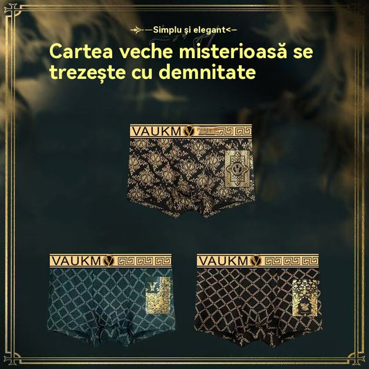 🐆🩲🔥🔥Lenjerie intimă bărbătească din mătase glaciară, boxeri confortabili cu imprimeu leopard, respirabili, la modă și cu uscare rapidă.