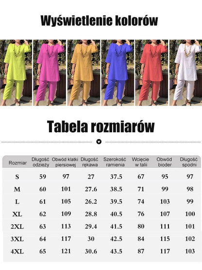 【40-100 kg】[40-100 livre] Costum de vară din bumbac și in, stil etnic 