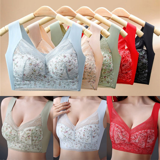 【Compra 3 y llévate 3 gratis】🎁Sujetador de seda helada sin costuras, talla grande, transpirable y ajustable [40 kg-100 kg]