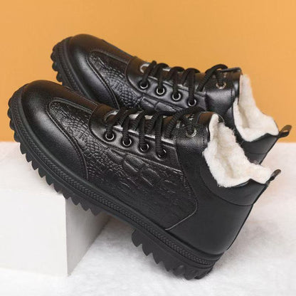 【39-44】🔥Męskie zimowe buty bawełniane, wyściełane polarem i pogrubione, buty bawełniane do użytku biznesowego i codziennego