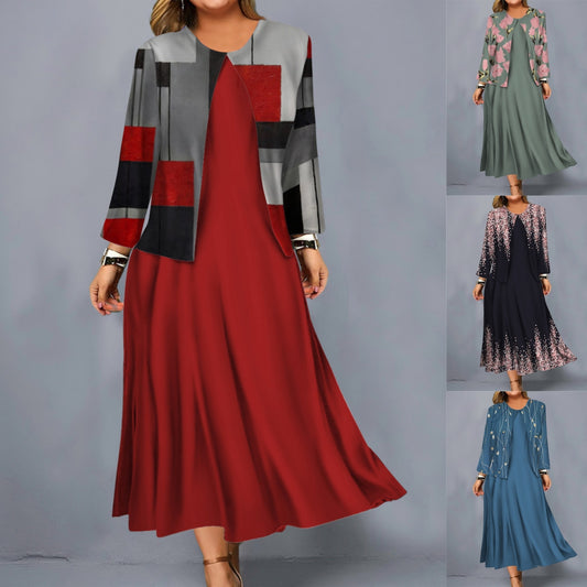 💖【S-3XL】2025, nova haljina s cvjetnim uzorkom, kratka jakna, modno ležerno odijelo 3907583