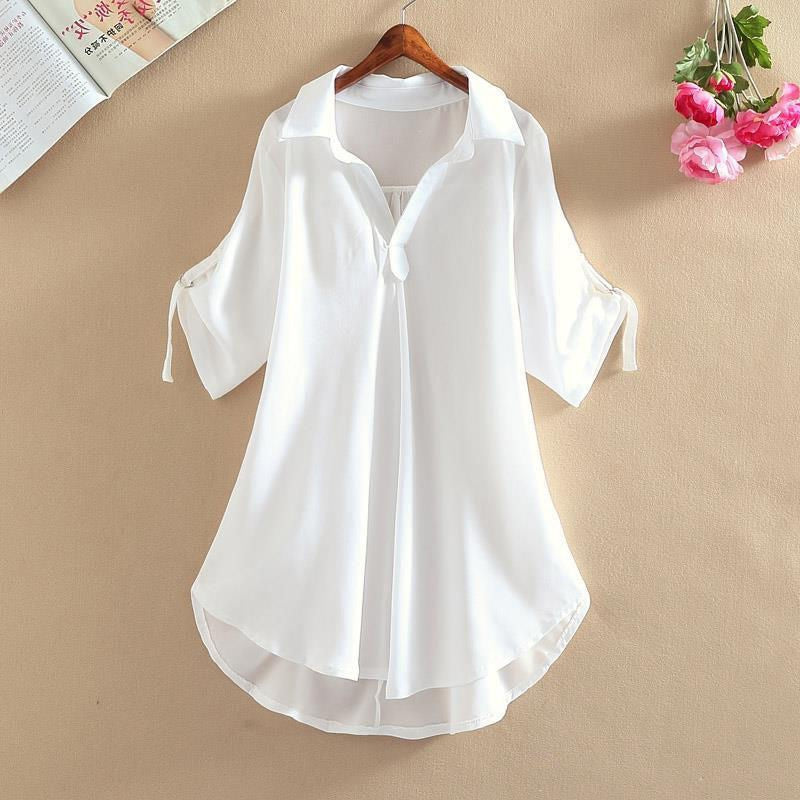 ✨💗【Stoc limitat🔥】【S-3XL】 2025, la modă nouă, elegantă, cămașă lejeră, casual, din șifon, de culoare uni, confortabil și respirabil