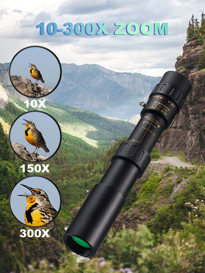 【Oryginalna zniżka fabryczna 45%】🔥10-300x zoom HD přenosný výkonný dalekohled na dlouhé vzdálenosti Profesionální monokulární dalekohled s nízkým nočním viděním pro lov