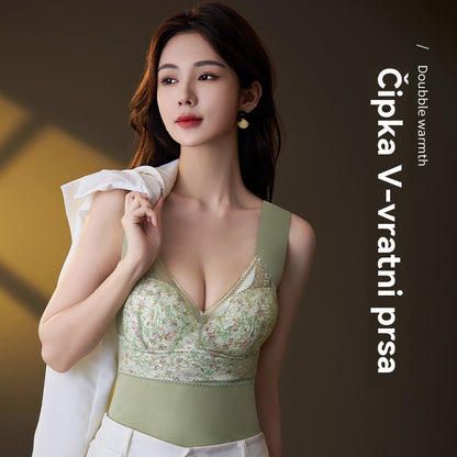 🔥【2 komada】❤️【40-100 kg】Jesenski/zimski čipkasti grudnjak od guščjeg perja, prekrasan dizajn leđa, push-up poprsje✅