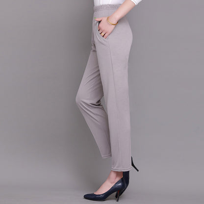 🔥👖【XL-5XL】Devět širokých pohodlných kalhot s rovnými nohavicemi v pase 3906478 