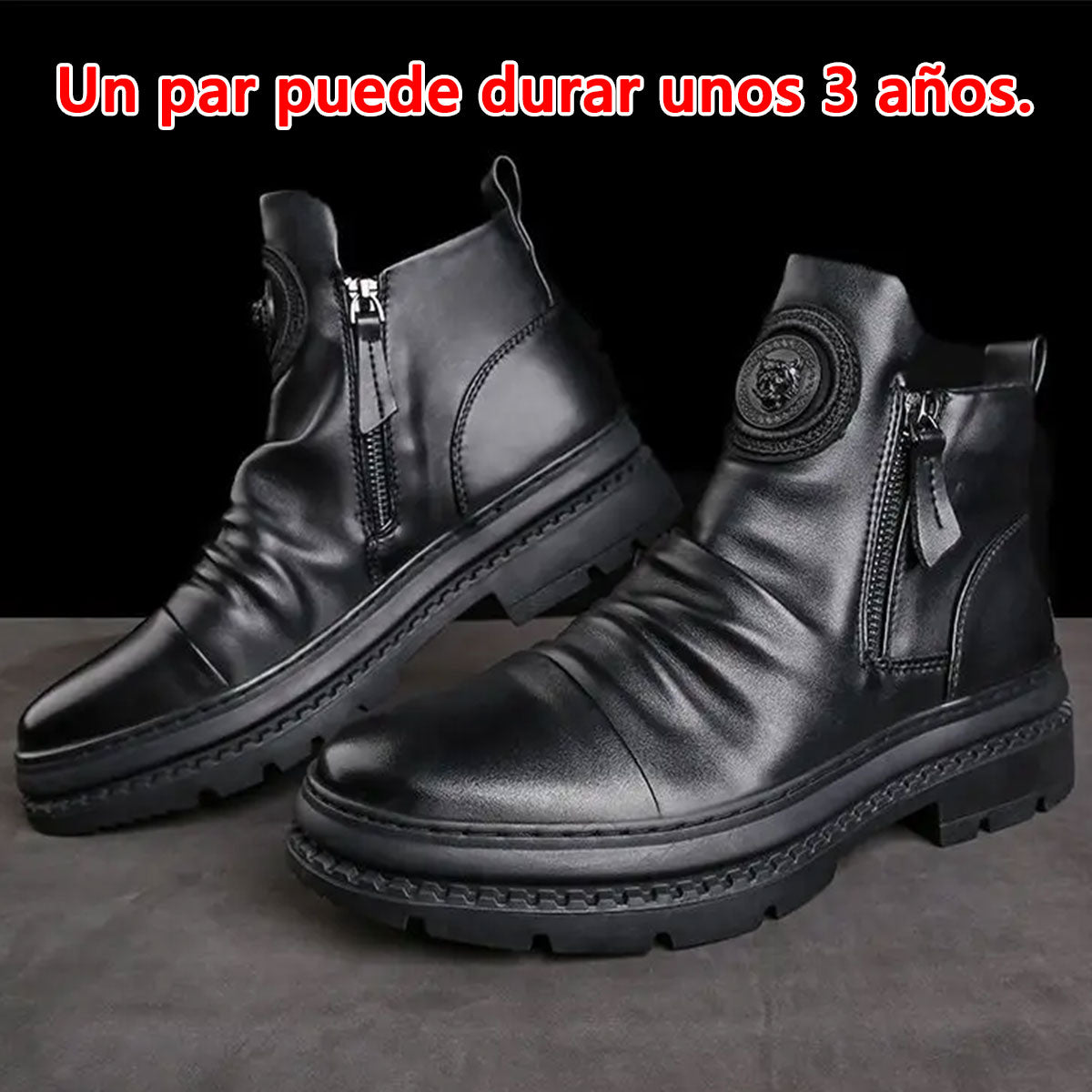 ⏳ nuevas botas de piel para hombre, piel de vacuno de alta calidad, hechas a mano.