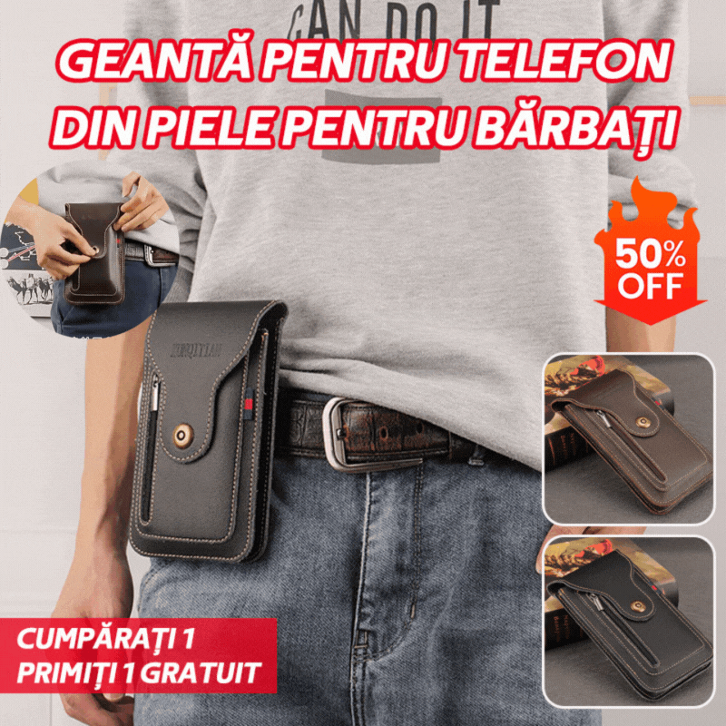 🔥📱👜【Compra 1, llévate 1 gratis】Funda de piel para teléfono móvil para hombre