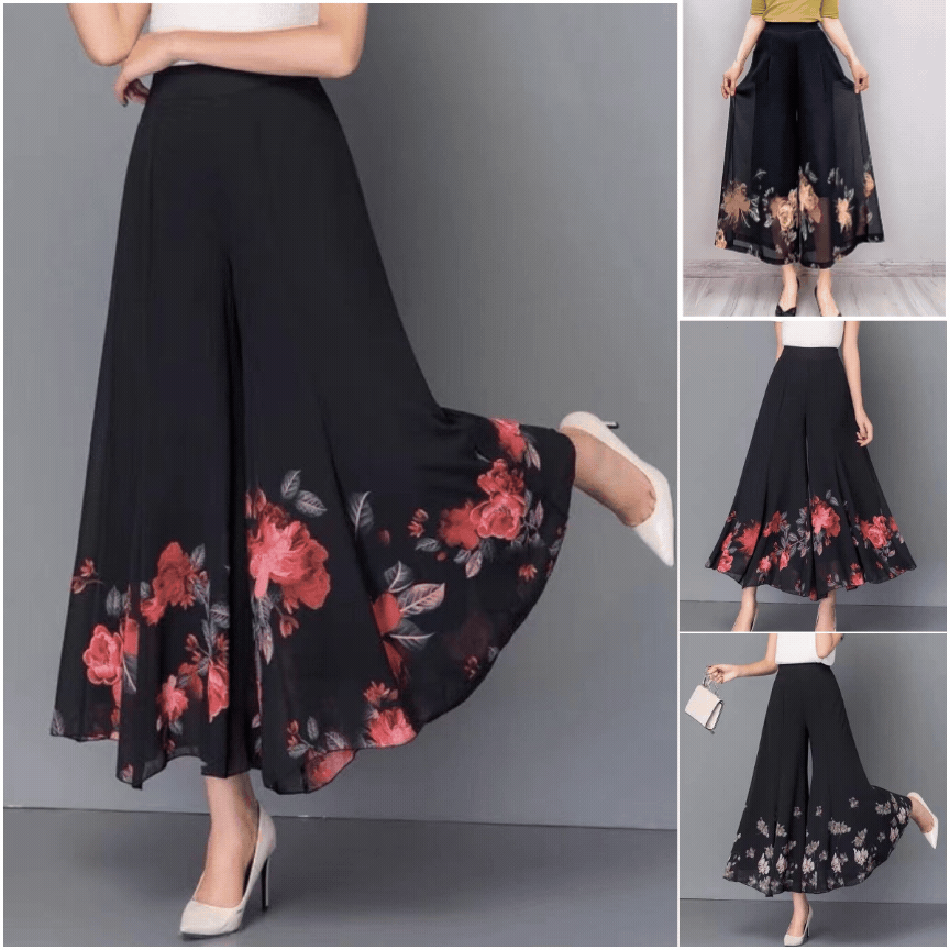 Popularne szyfonowe spodnie z wysokim stanem, plus size, z dziewięciopunktowymi nogawkami, na lato 2025